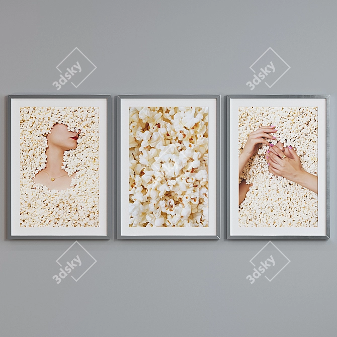 Modern Popcorn Frame Set 3D model image 3