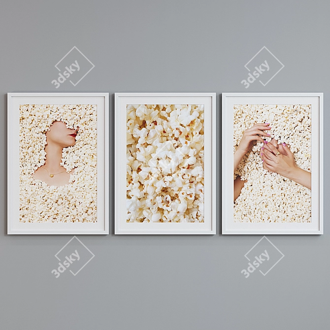 Modern Popcorn Frame Set 3D model image 4