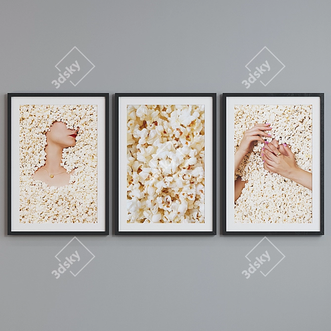 Modern Popcorn Frame Set 3D model image 5