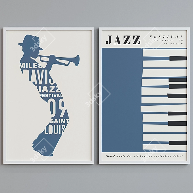 Modern Jazz Picture Frame Set 3D model image 2