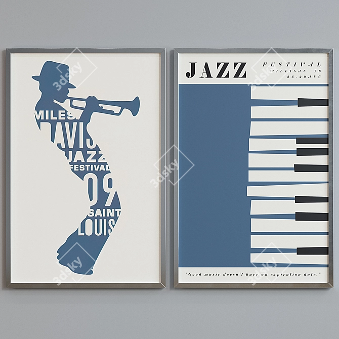 Modern Jazz Picture Frame Set 3D model image 3