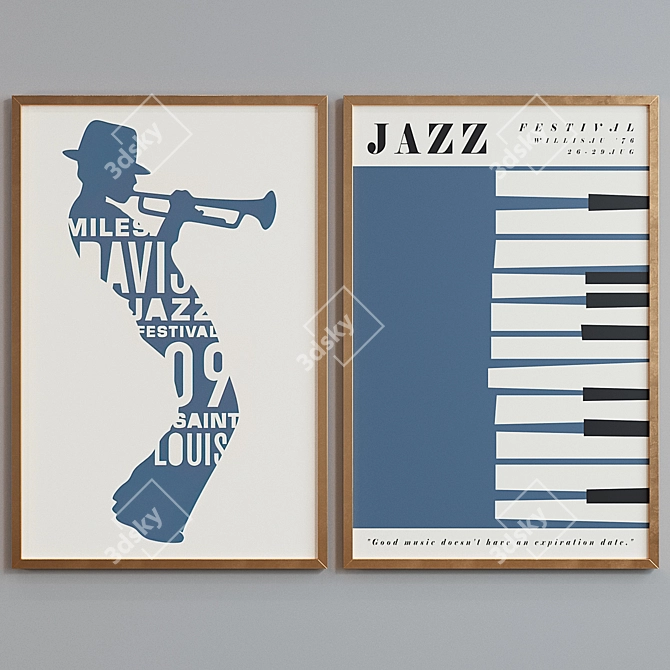 Modern Jazz Picture Frame Set 3D model image 4