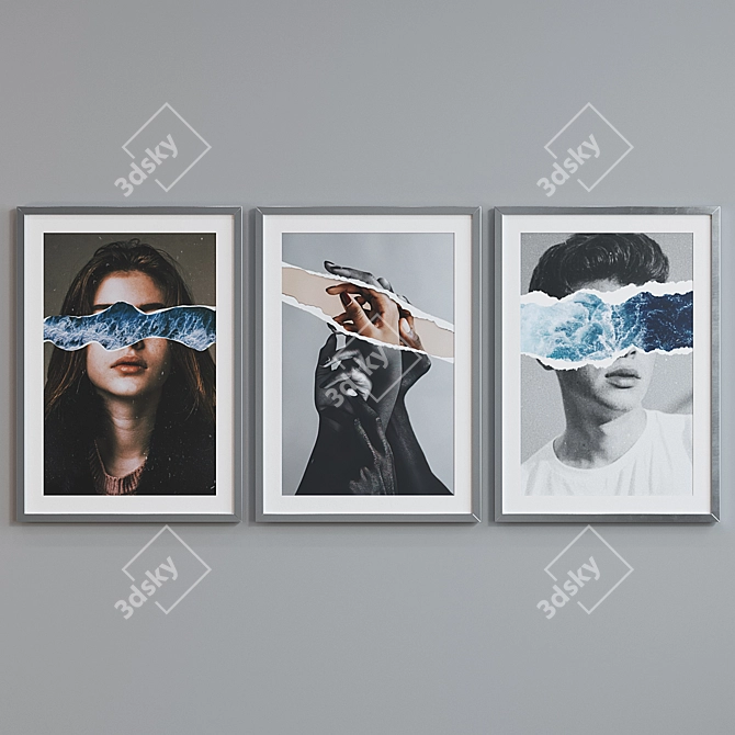 Modern Collage Picture Frame Set 3D model image 5