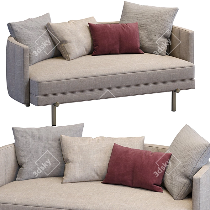 Elegant Torii Sofa by Minotti 3D model image 3