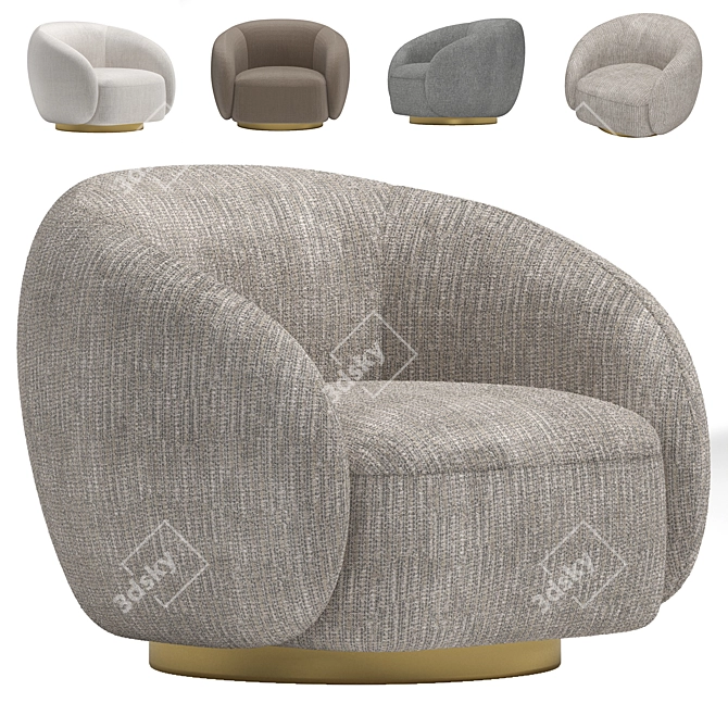 Elegant Swivel Chair: Brice 3D model image 1