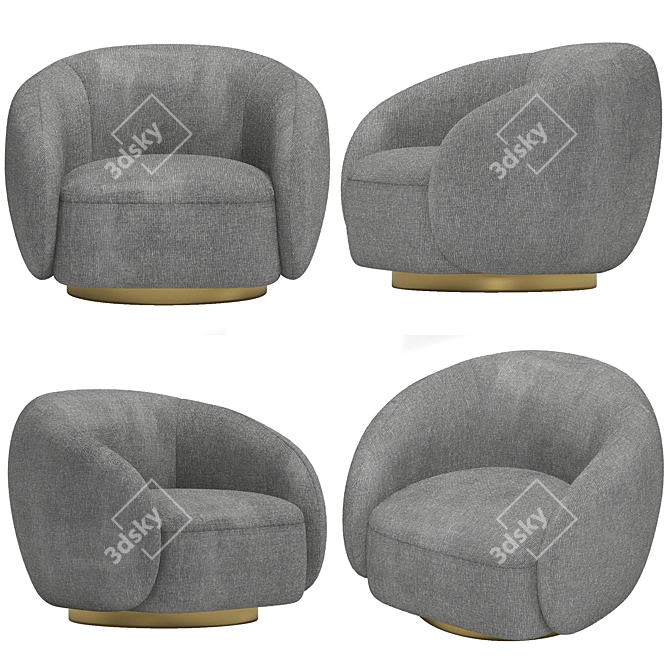 Elegant Swivel Chair: Brice 3D model image 2