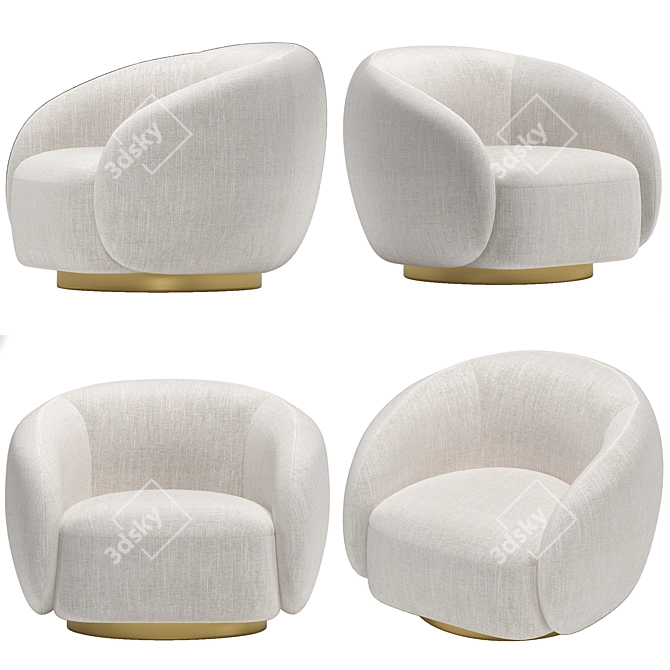 Elegant Swivel Chair: Brice 3D model image 3