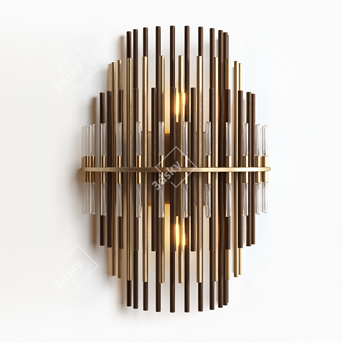 Burnished Brass Metal Sconce 3D model image 2