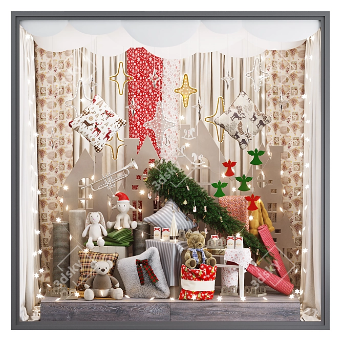 Festive Home Textiles & Decor Showcase 3D model image 1