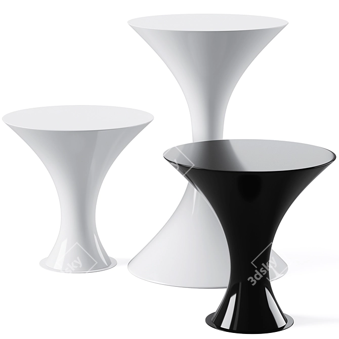 Elegant Mystique Table & Darbuka Stool Set 3D model image 1