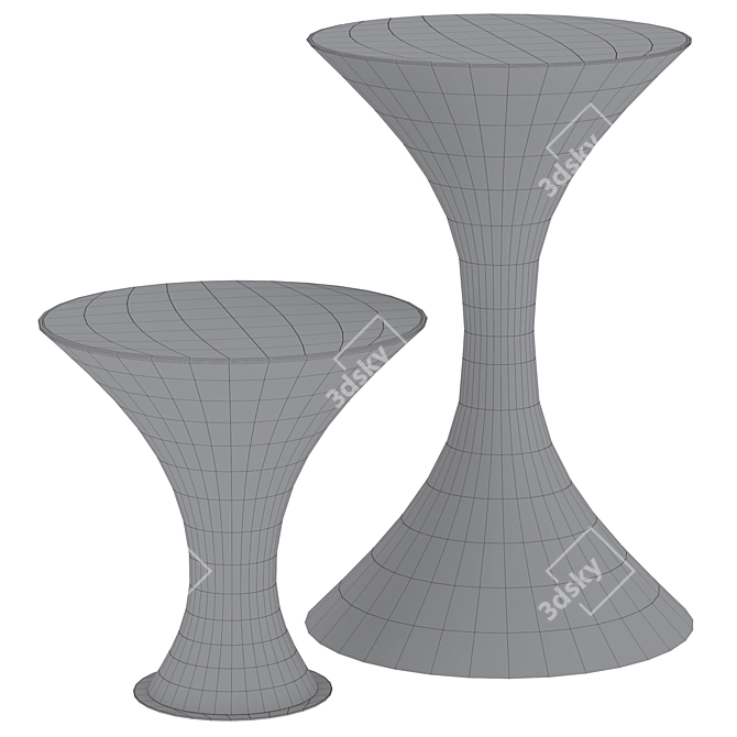 Elegant Mystique Table & Darbuka Stool Set 3D model image 4