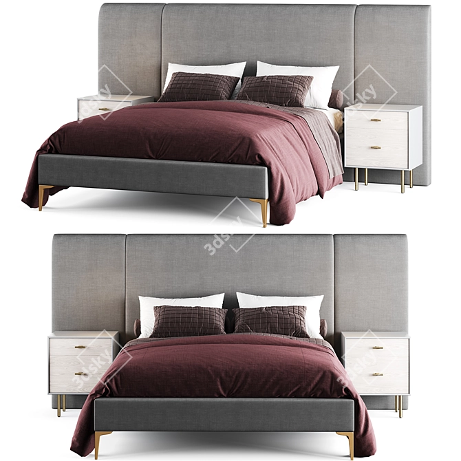 Andes Wide Bed: Luxury and Style 3D model image 2