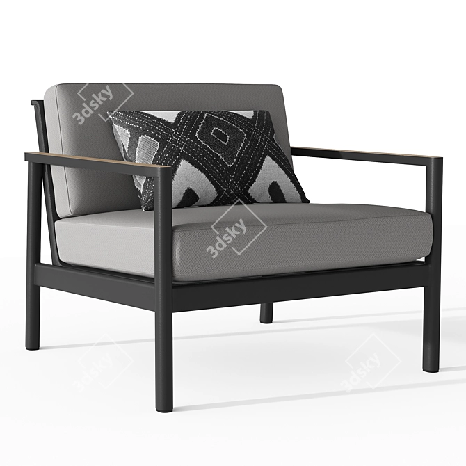 Sleek Aluminum Lounge Chair 3D model image 1