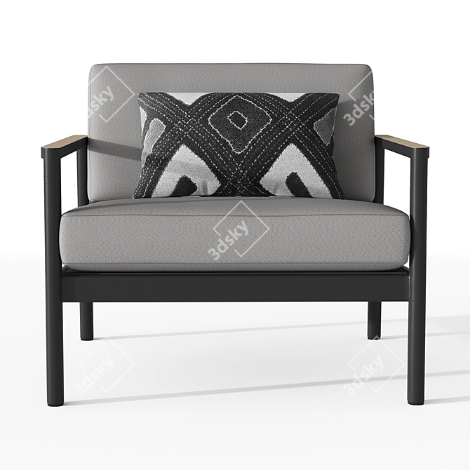 Sleek Aluminum Lounge Chair 3D model image 2