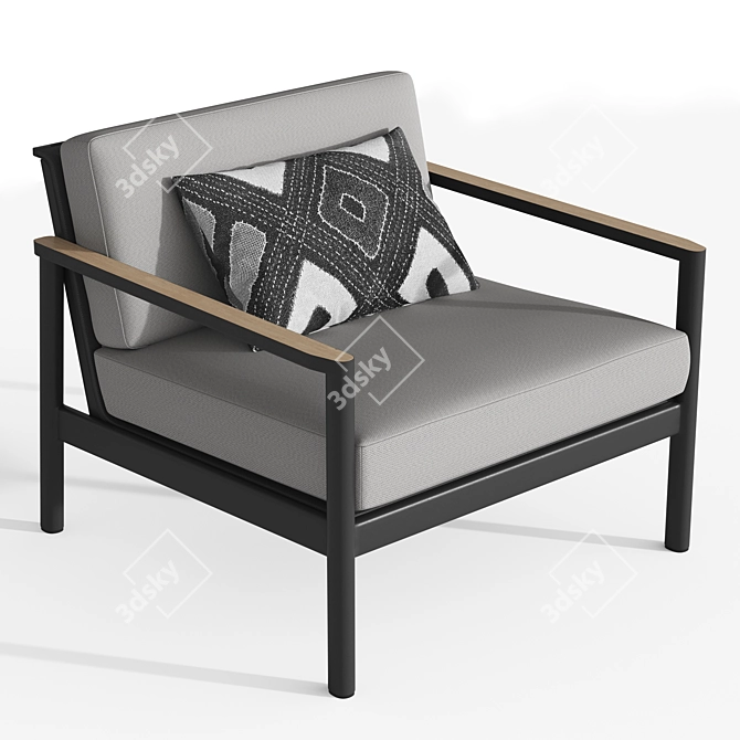 Sleek Aluminum Lounge Chair 3D model image 4