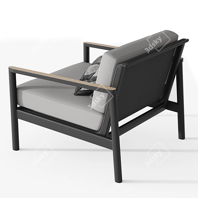 Sleek Aluminum Lounge Chair 3D model image 5