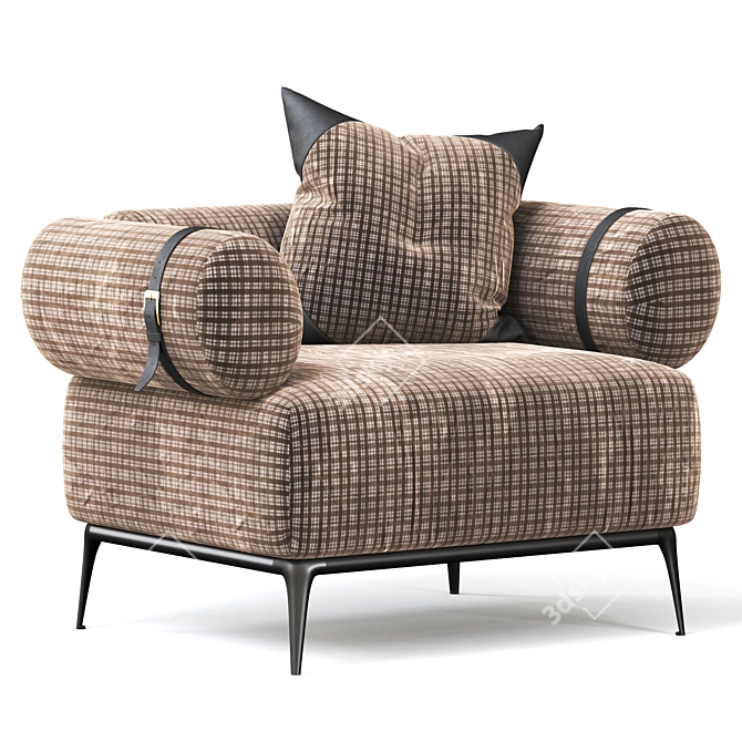 Elegant Phoenix Armchair 3D model image 1