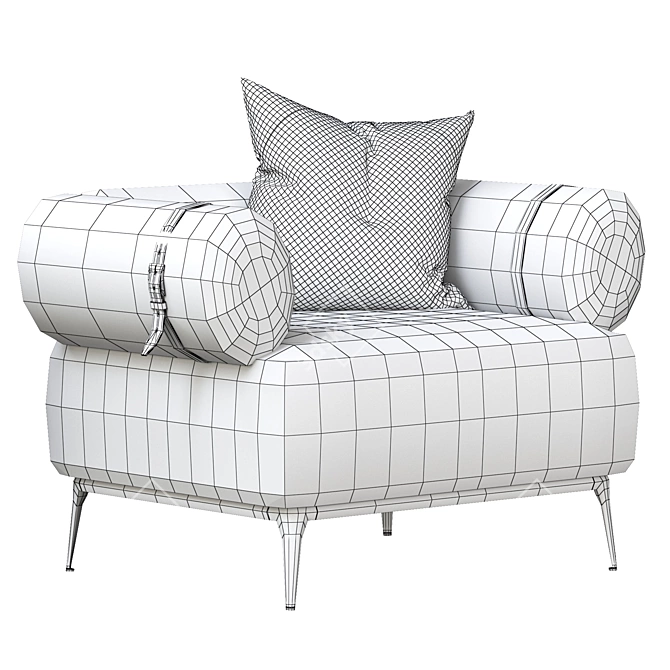 Elegant Phoenix Armchair 3D model image 5