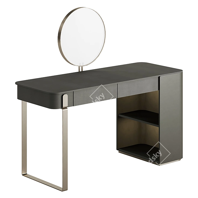 Elegant Parisienne Mirror Lady Desk 3D model image 2