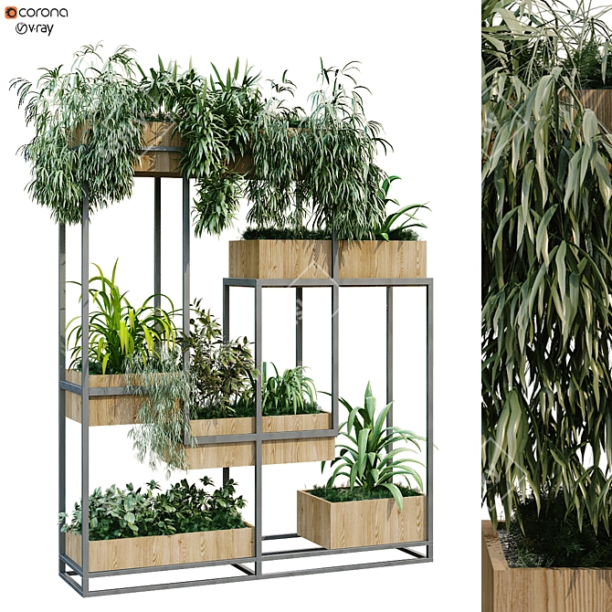 GreenBox Vertical Plant Set 3D model image 1