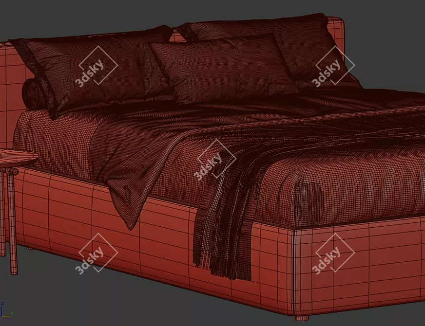 Title: Desiree Blo 84: Elegant Queen Bed 3D model image 4