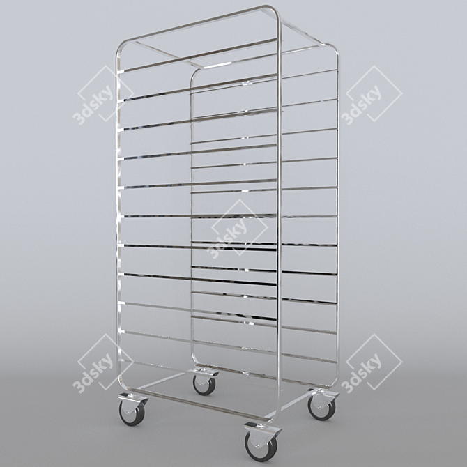 Versatile TShG 12 Dish Trolley with Trays & Cups 3D model image 5