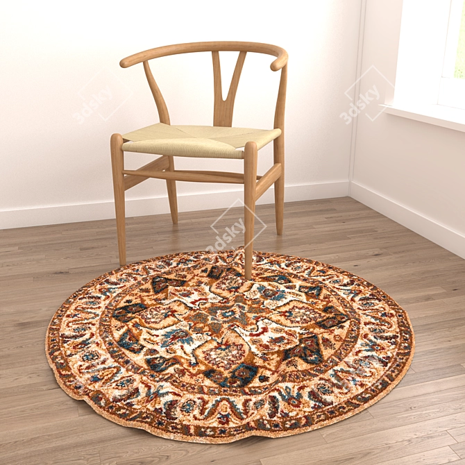 Round Rug Set: Versatile 6-Piece Collection 3D model image 2