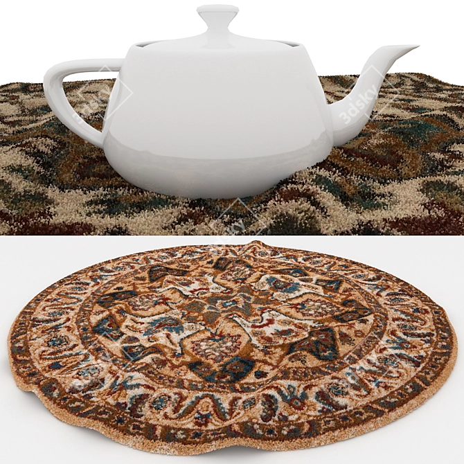 Round Rug Set: Versatile 6-Piece Collection 3D model image 4