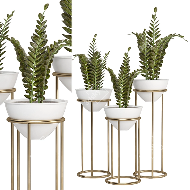 Ferm Living Bau Pot Large - Set 157: Indoor Plant Collection 3D model image 1