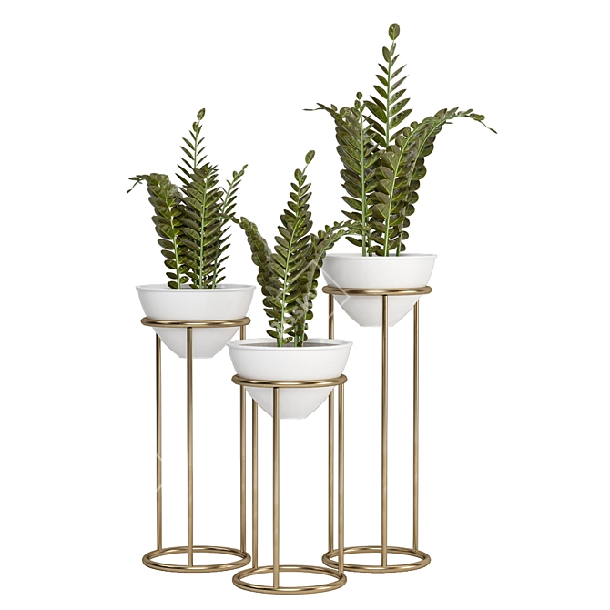 Ferm Living Bau Pot Large - Set 157: Indoor Plant Collection 3D model image 3