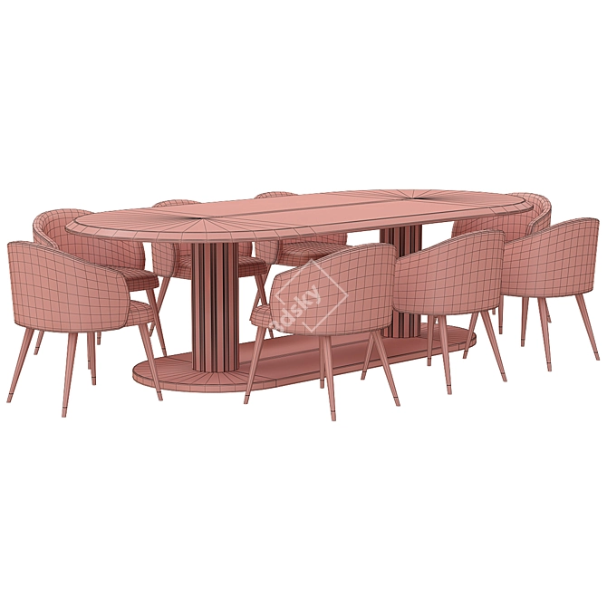  DV Home Collection Plaza Tavolo Dining Table 3D model image 2