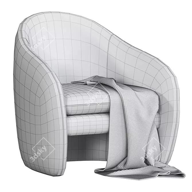 Modern Pavia Lounge Chair: Stylish and Comfortable 3D model image 5