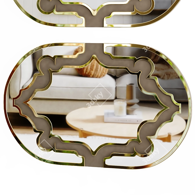 Byron Oval Wall Mirror 3D model image 2