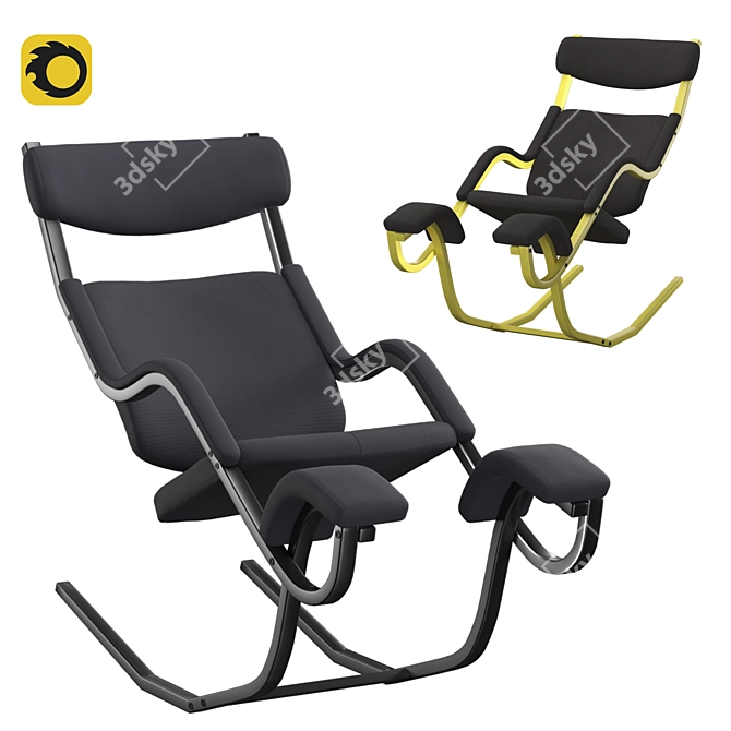 Varier Gravity Balans: Ergonomic Reclining Chair 3D model image 1