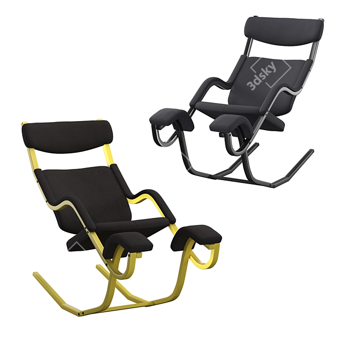 Varier Gravity Balans: Ergonomic Reclining Chair 3D model image 6