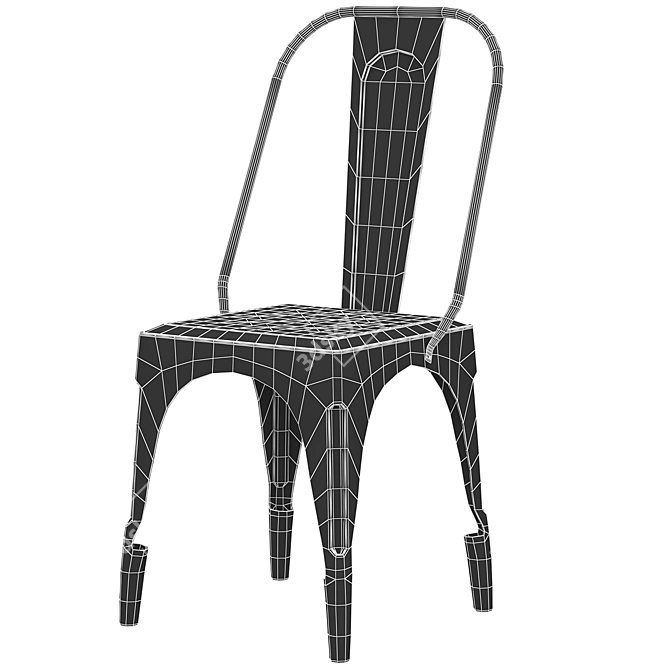 Sleek Glossy Tolix Chair 3D model image 5