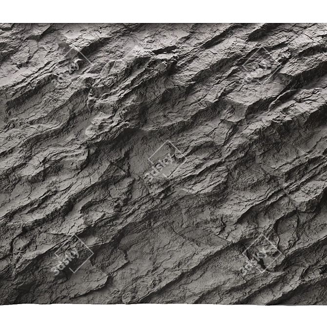 Seamless Rock Cliff Texture Pack 3D model image 2