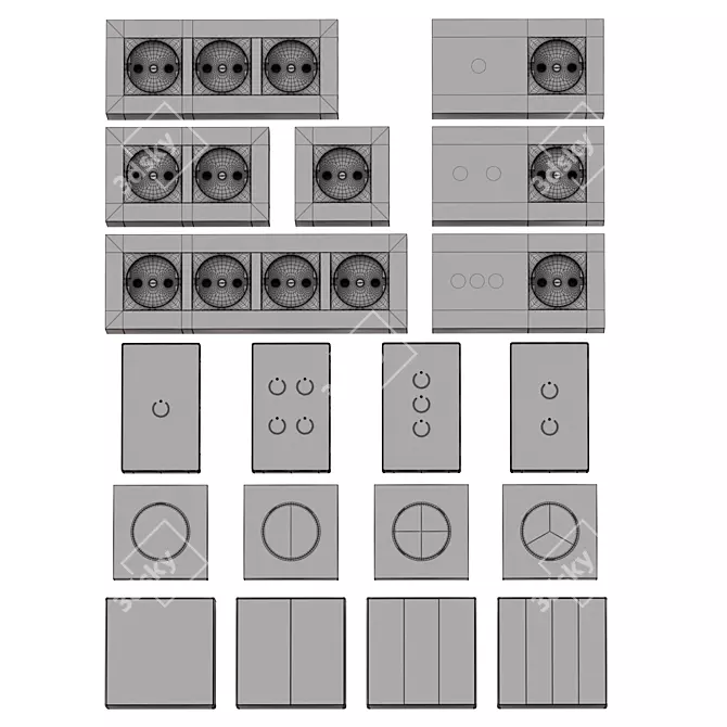 Versatile Sockets & Switches: Aliexpress 01 3D model image 5