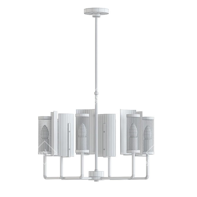 Contemporary Andre 6-Light Chandelier 3D model image 3