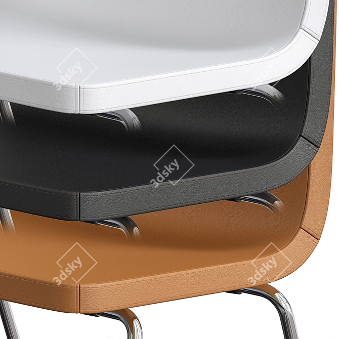 Modern Chrome Bar Stool: Bernhard 3D model image 5