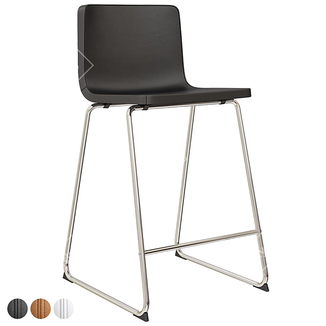 Modern Chrome Bar Stool: Bernhard 3D model image 9