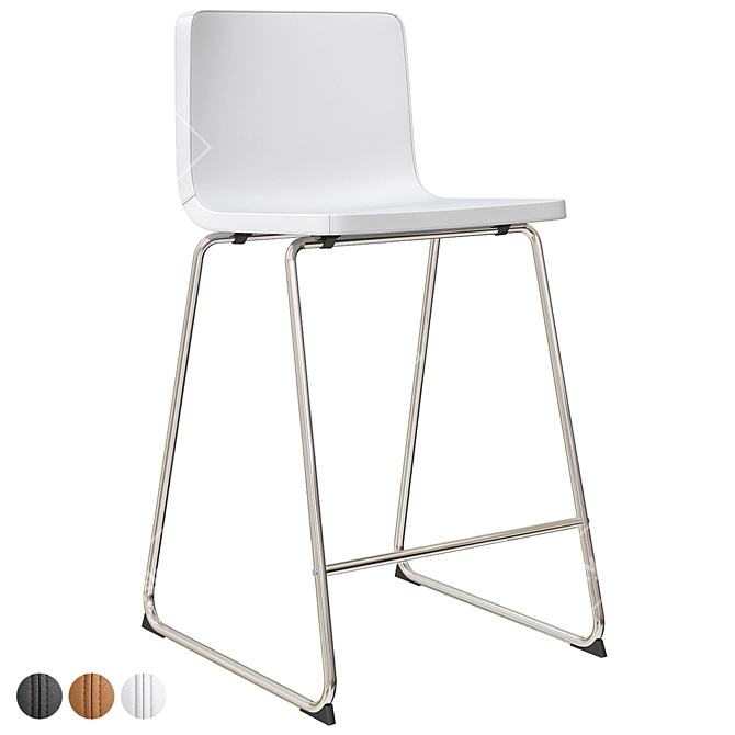 Modern Chrome Bar Stool: Bernhard 3D model image 10