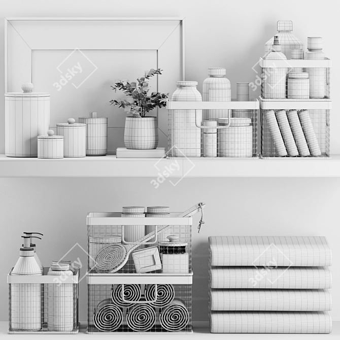 Luxury Bathroom Accessories Set 3D model image 6