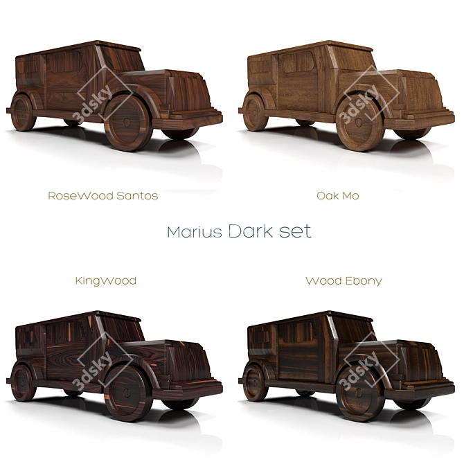 Wooden Car 003 Marius | High-Quality 3D Model & Textures 3D model image 2