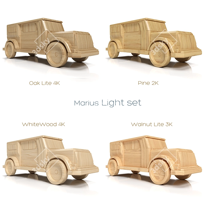 Wooden Car 003 Marius | High-Quality 3D Model & Textures 3D model image 3