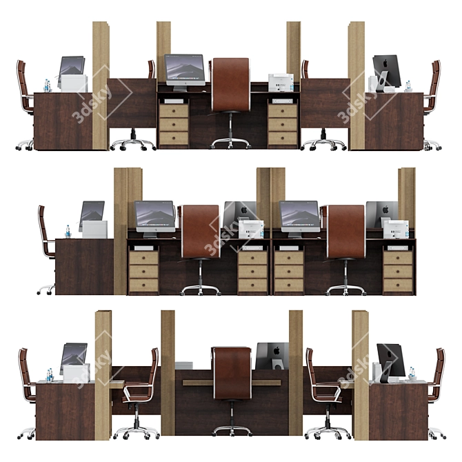 Modern Office Counter 2017 3D model image 3