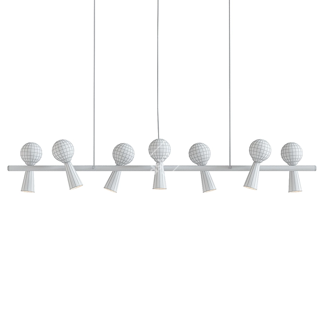 Sleek Pendant Ceiling Light 3D model image 2