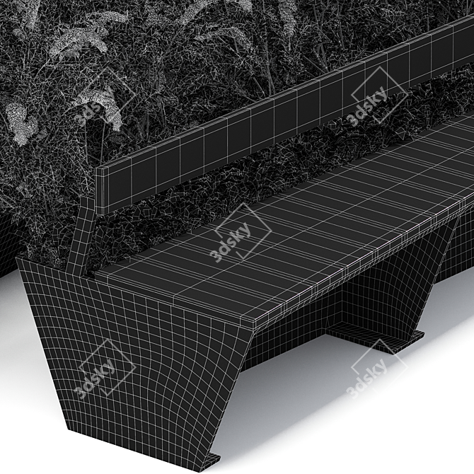 Modern Street Furniture Bench Set 3D model image 5