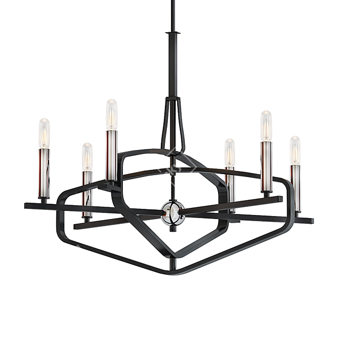 Traveler 28: Modern 6-Light Chandelier 3D model image 1