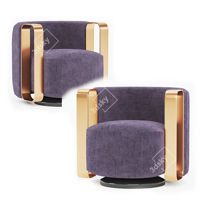 Elegant Kelly Bracelet Armchair 3D model image 3